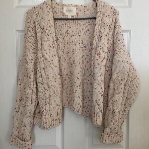 Jessica Simpson Cream Textured Knit Cardigan